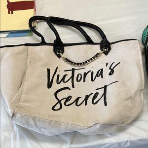 Victoria's Secret Black and Cream Tote